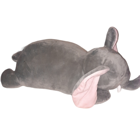 SNOOZIMALS ELEPHANT 20" Pillow Plush Gray Pink Go! Games Squishy Stuffed Animal - Picture 4 of 8